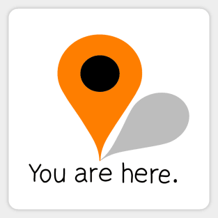 Orange Location Icon - You are here Sticker